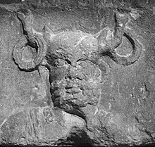 Iconography[edit]  📷Cernunnos on the Pillar of the Boatmen, from the Mus&eacute;e national du Moyen &Acirc;ge (Museum