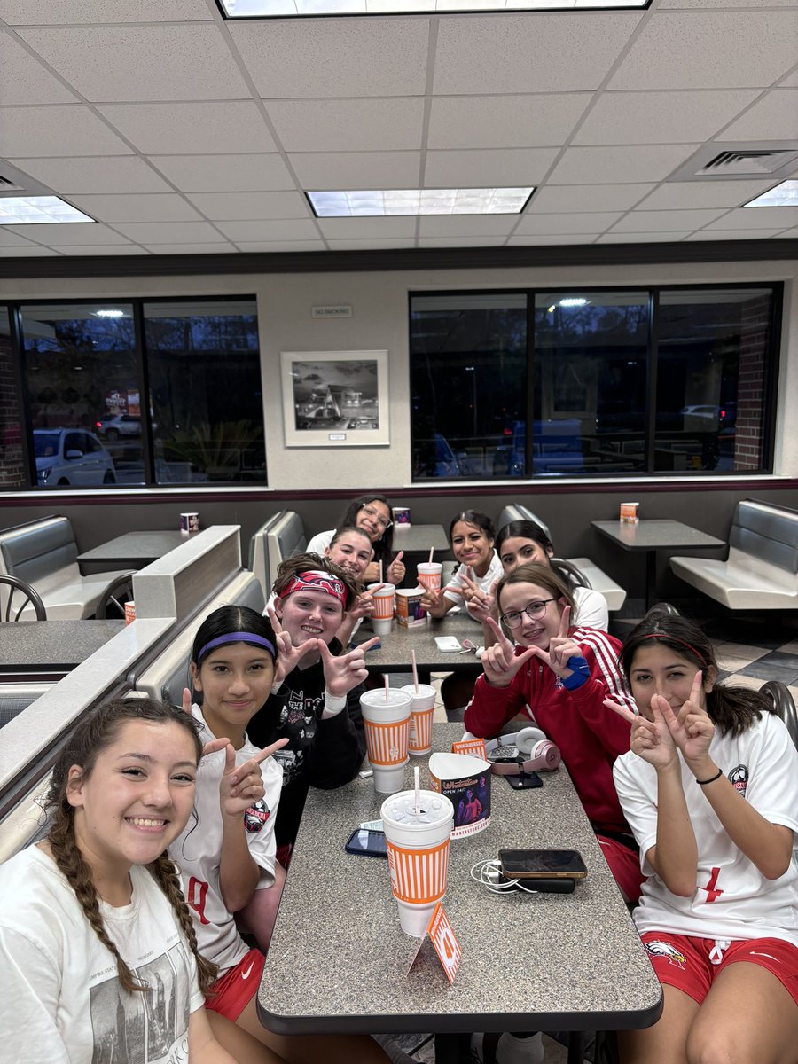AHS_LadySoccer's tweet photo. JV Red traveled to the Woodlands College Park to play for the first time in 3 weeks due to the Texas weather. 

They decided to celebrate their win with some Whataburger.

M. Moore ⚽️
G. Culver ⚽️
A. Higgins 🅰️ https://t.co/hXrC5mhmdb