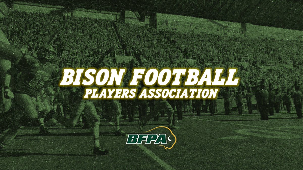 NDSUBFPA's tweet photo. The new official twitter of the Bison Football Players Association is @NDSUBFPA. Follow us for news, association updates, information on events, and more! https://t.co/9WbDODtch3