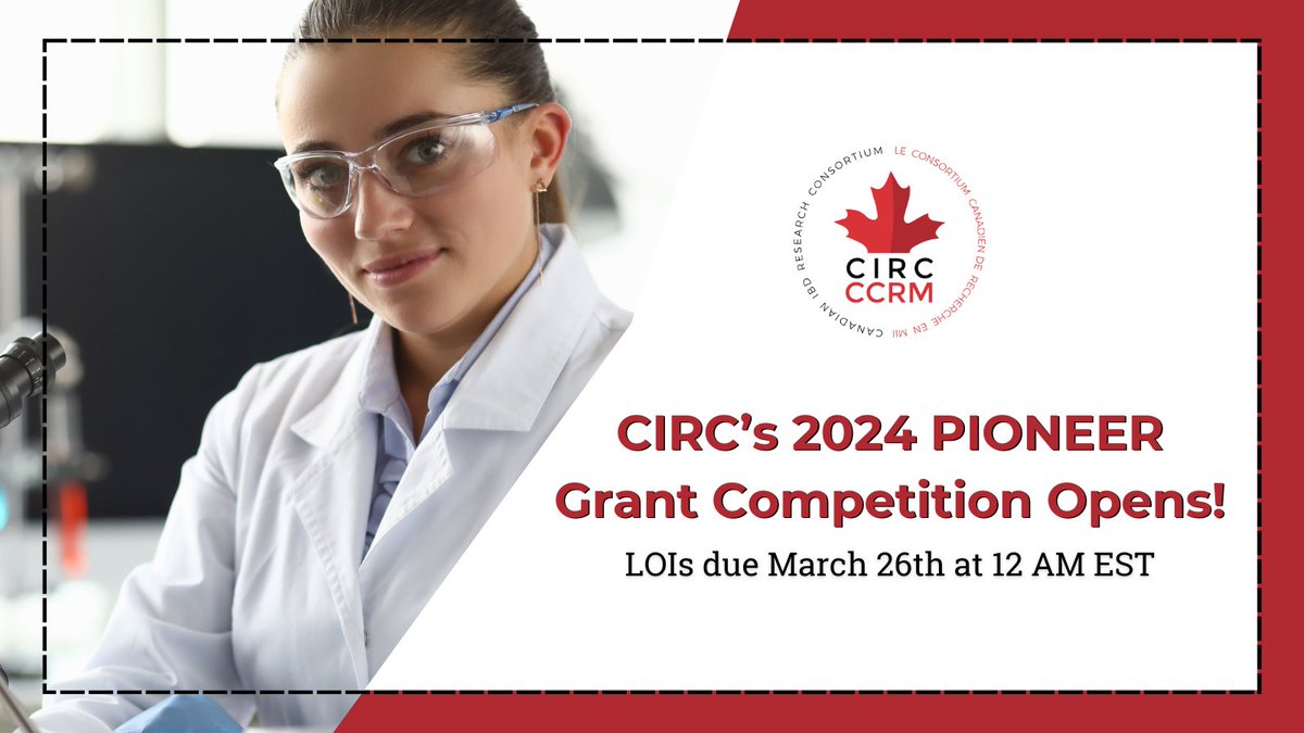 The Canadian IBD Research Consortium (CIRC) (@circ_ccrm) on Twitter photo CIRC is thrilled to announce that we'll be awarding our 2nd PIONEER #ResearchGrant in 2024, for up to $1M!
Thank you <a href="/TakedaPharma/">Takeda</a>, <a href="/PfizerCA/">Pfizer Canada</a> and <a href="/abbviecanada/">AbbVie Canada</a> for your generous support.
Visit our website for the details: circ-ccrm.ca/pioneer-grant/
<a href="/getgutsycanada/">Crohn's and Colitis Canada</a> #IBDresearch CIRC is thrilled to announce that we'll be awarding our 2nd PIONEER #ResearchGrant in 2024, for up to $1M!
Thank you <a href="/TakedaPharma/">Takeda</a>, <a href="/PfizerCA/">Pfizer Canada</a> and <a href="/abbviecanada/">AbbVie Canada</a> for your generous support.
Visit our website for the details: circ-ccrm.ca/pioneer-grant/
<a href="/getgutsycanada/">Crohn's and Colitis Canada</a> #IBDresearch