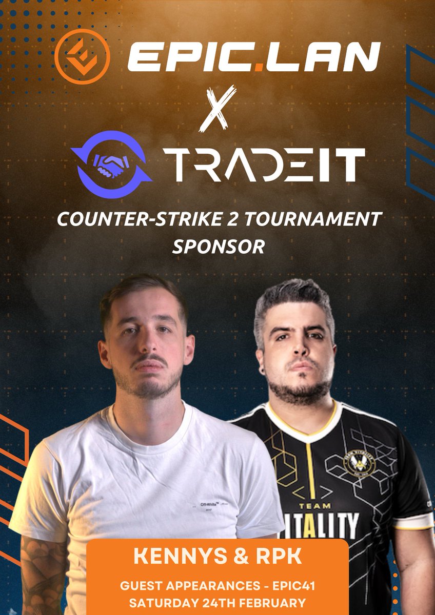 Esports News UK powered by AGON by AOC for the NLC (@esports_news_uk) on Twitter photo CS legends kennyS and RpK to attend #Epic41 as event sells out
They will take part in a charity match on stage in aid of <a href="/SpecialEffect/">SpecialEffect</a>'s GameBlast 24 campaign
The news is a part of <a href="/tradeit_gg/">Tradeit</a>'s sponsorship of the <a href="/EPICLAN/">EPIC.LAN UK Gaming & Esports Events</a> 41 CS2 tournament
Read more: esports-news.co.uk/2024/02/01/cs-… CS legends kennyS and RpK to attend #Epic41 as event sells out
They will take part in a charity match on stage in aid of <a href="/SpecialEffect/">SpecialEffect</a>'s GameBlast 24 campaign
The news is a part of <a href="/tradeit_gg/">Tradeit</a>'s sponsorship of the <a href="/EPICLAN/">EPIC.LAN UK Gaming & Esports Events</a> 41 CS2 tournament
Read more: esports-news.co.uk/2024/02/01/cs-…
