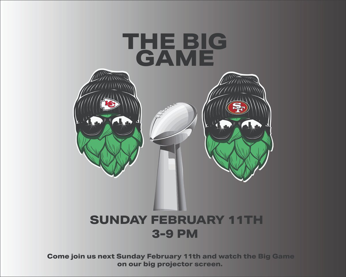 beerthugbrewing's tweet photo. Watch the big game on Sunday, February 11th from 3pm-9pm 🏈
#superbowlsunday #football https://t.co/gTxegSVvch