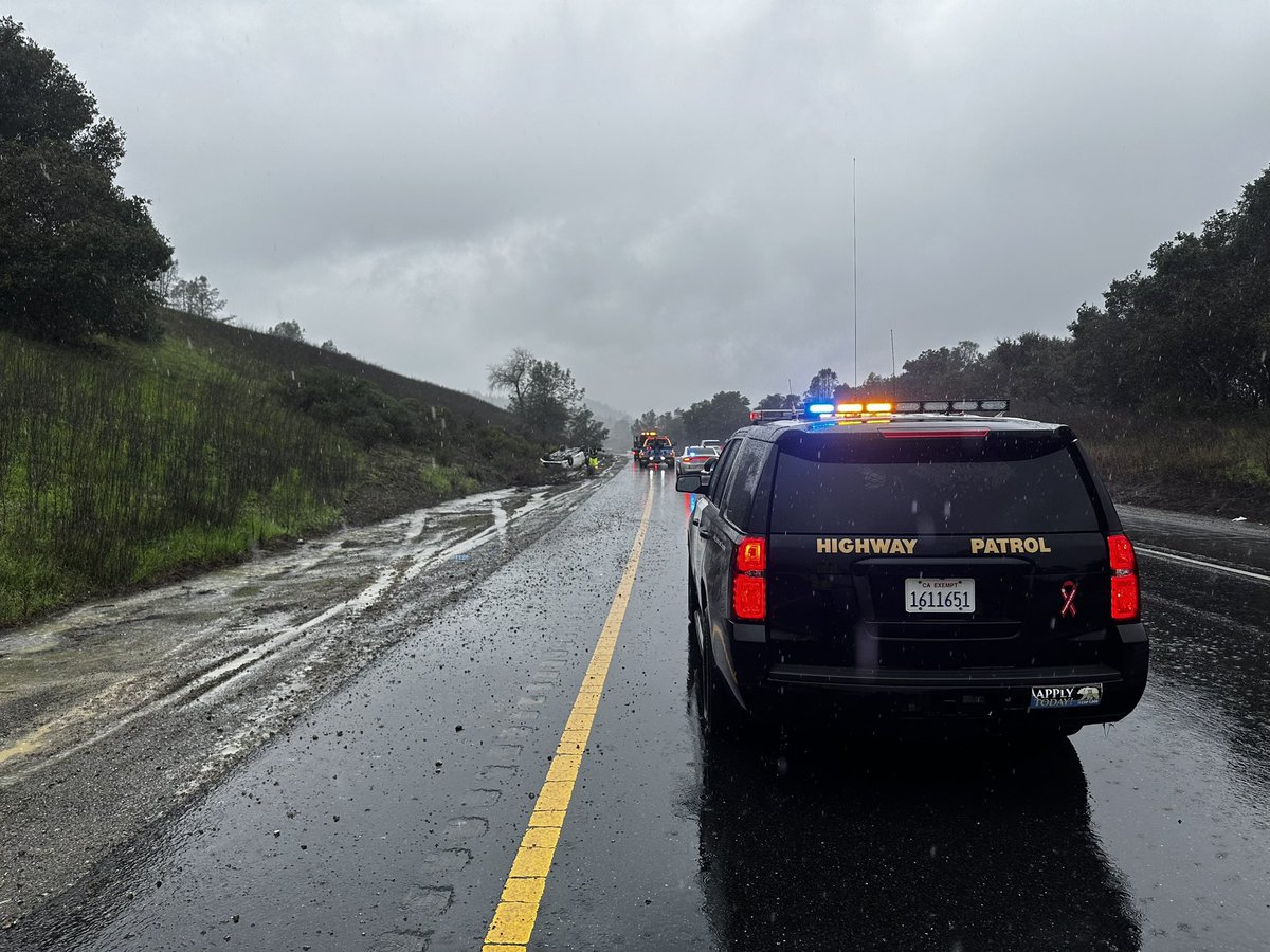 Slow Down in the Rain!
This non-injury rollover crash occurred on NB US-101 in Geyserville. When it’s raining, please increase your following distance and give yourself plenty of time to get where you need to go, so you don’t have to rush! Drive safely and slow down in the rain!