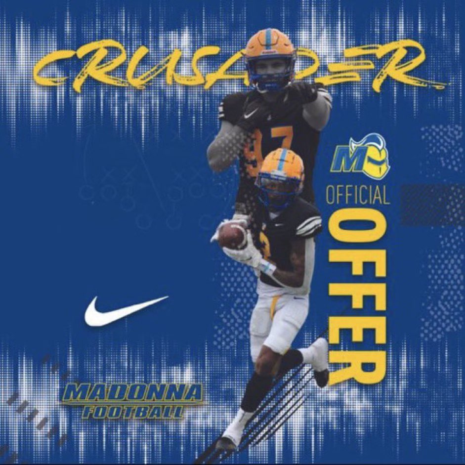 Blessed to receive an offer from Madonna University! Thank you <a href="/Money_McCants10/">Gerald D. McCants</a> <a href="/MUCrusadersFB/">Madonna Football</a>