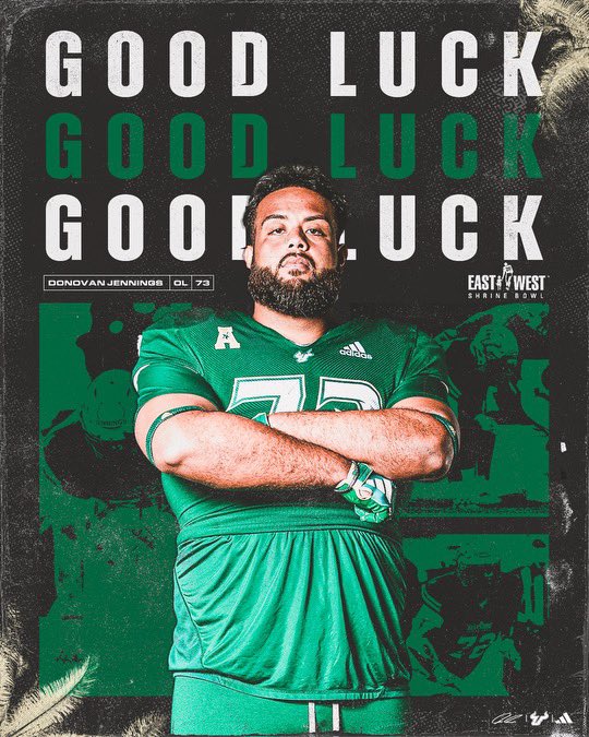 Bulls Nation, RT to help us wish @donovan_blu good luck in the @ShrineBowl tomorrow night! 📺: #ShrineBowl on @nflnetwork #ComeToTheBay | #StayInTheBay