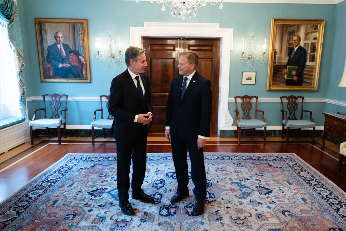Met with UK Defense Secretary <a href="/grantshapps/">Rt Hon Sir Grant Shapps</a> today to discuss support for Ukraine, freedom of navigation and maritime security in the Red Sea, and the recent attack on U.S. forces in Jordan. The United States will hold accountable those responsible for the attack.