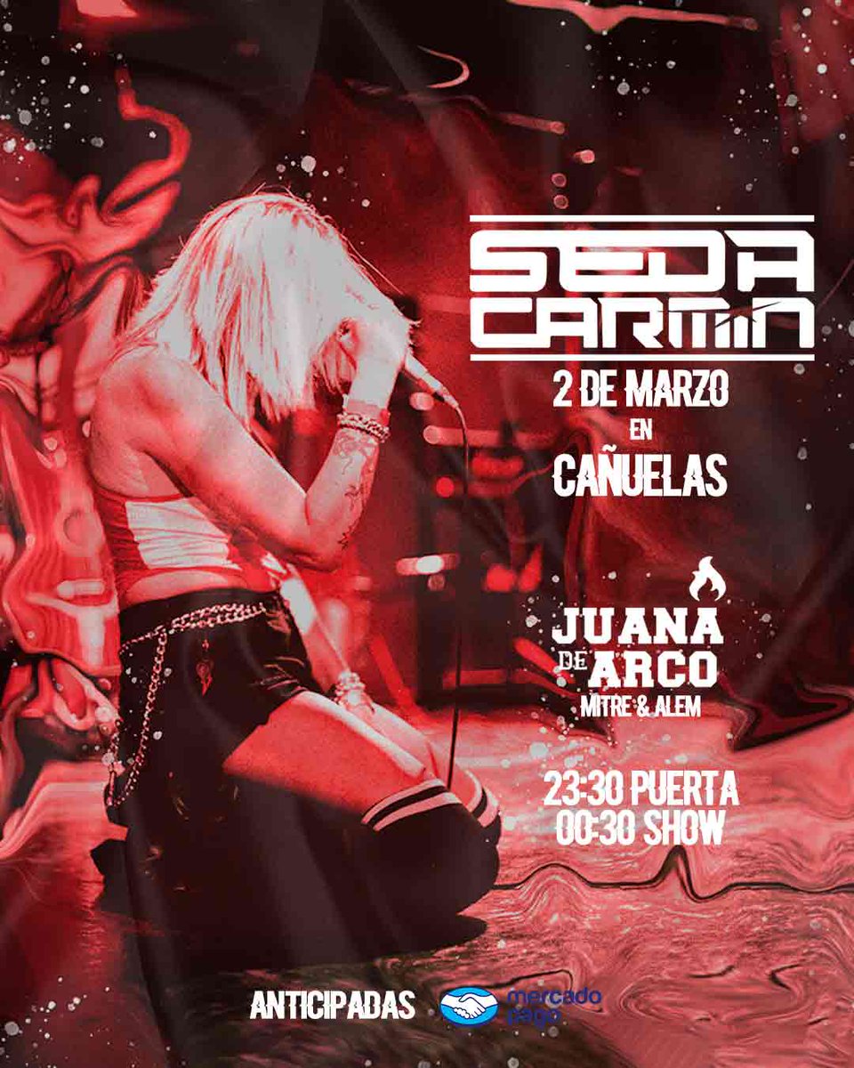 SÁBADO 2 DE MARZO EN CAÑUELAS 👊

Porque ya los estábamos extrañando y porque pidieron una nueva dosis de rock, la SC vuelve con todo ! 🧨🔥

📍Nos vemos en Juana de Arco (Mitre y Alem) Cañuelas.
🎟️Preventa anticipadas a través de Mercado Pago 

ROCK! 🤟

#SedaCarmin