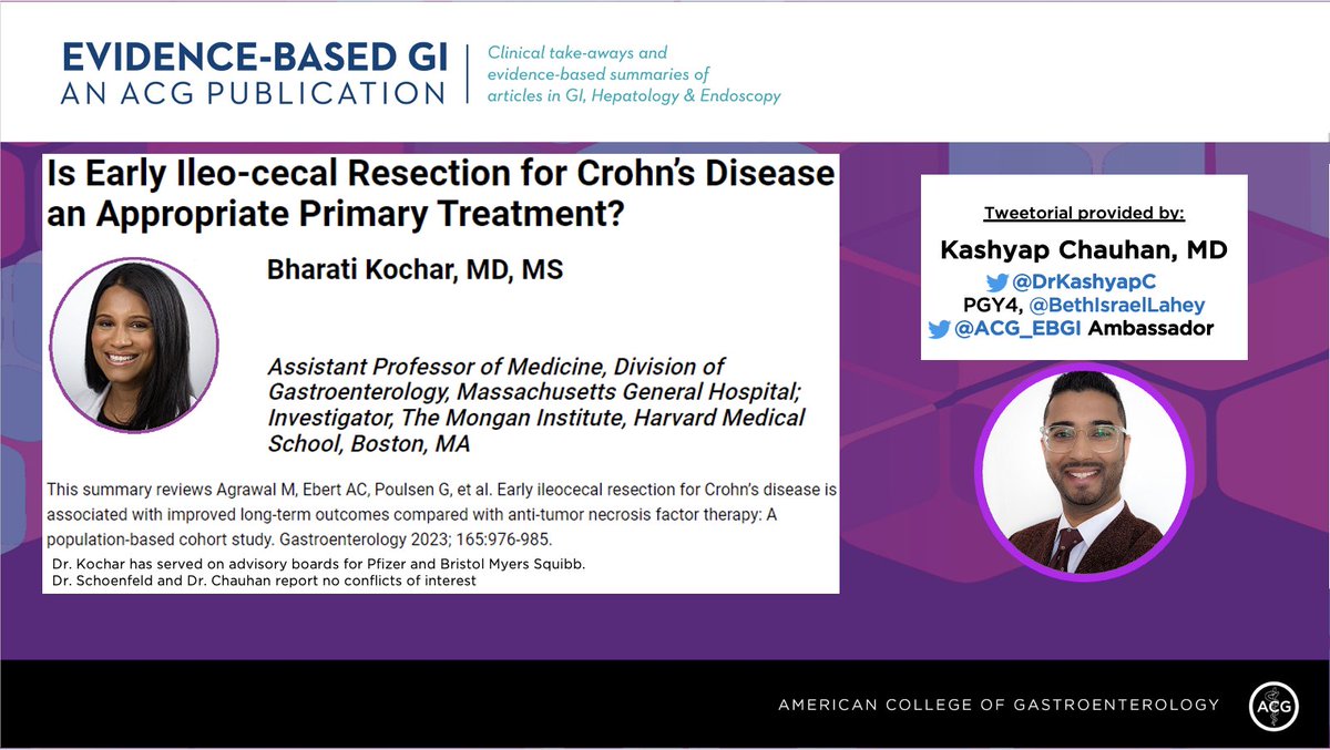 1/ ⏰ for #EBGI Tweetorial🧵w/@DrKashyapC! “Is Early Ileo-cecal Resection for Crohn’s Disease an Appropriate Primary Treatment” 📜 Summary https: bit.ly/3Oq7gEx 🎧 https: bit.ly/3OnQ0Qj 📰 http: bit.ly/3OmcPna #GITwitter