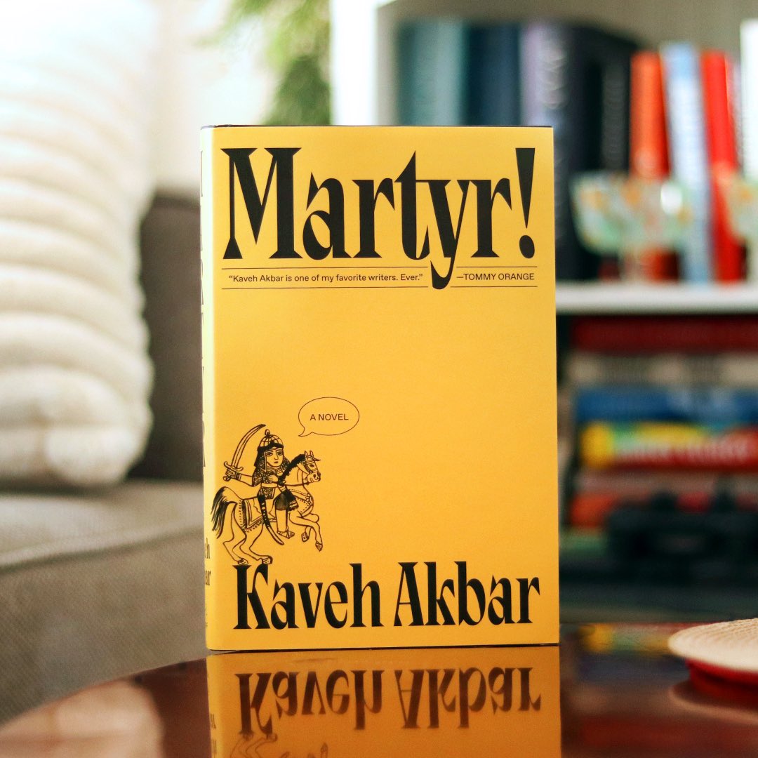 Kaveh Akbar’s MARTYR! is an instant New York Times Bestseller! Feeling very !!!!!!! about it!! 💛 Thank you, Readers. And congratulations, Kaveh! 📖✨