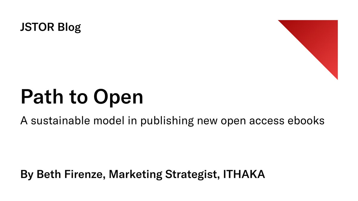 New on the #JSTORBlog: Learn about #JSTOR's approach to #OpenAccess through the lens of #PathToOpen–an initiative in collaboration with #university presses.

Discover how #libraries can benefit from this community-oriented model: bit.ly/3OseBU6