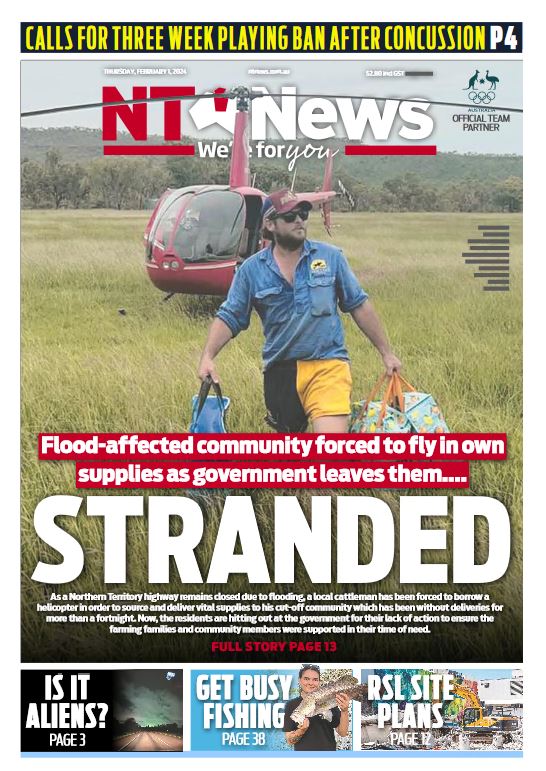 MORE THAN A FORTNIGHT SINCE THE VIC HWY CLOSED DUE TO FLOODING, A TIMBER CREEK CATTLEMAN HAS BEEN FORCED TO MAKE A MERCY DASH TO KUNUNURRA IN A BORROWED CHOPPER FOR FOOD AND VITAL SUPPLIES. 📍READ THEIR MESSAGE TO THE GOVERNMENT: bit.ly/49eKjMj #FLOODS