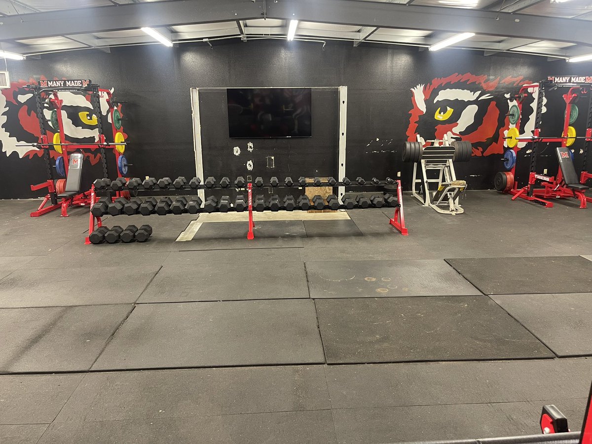 Many High’s weight room received a facelift this week in the form of new personalized weight training equipment! This investment in Tiger athletics ensures a STRONG foundation on which CHAMPIONS are built! #ManyMade