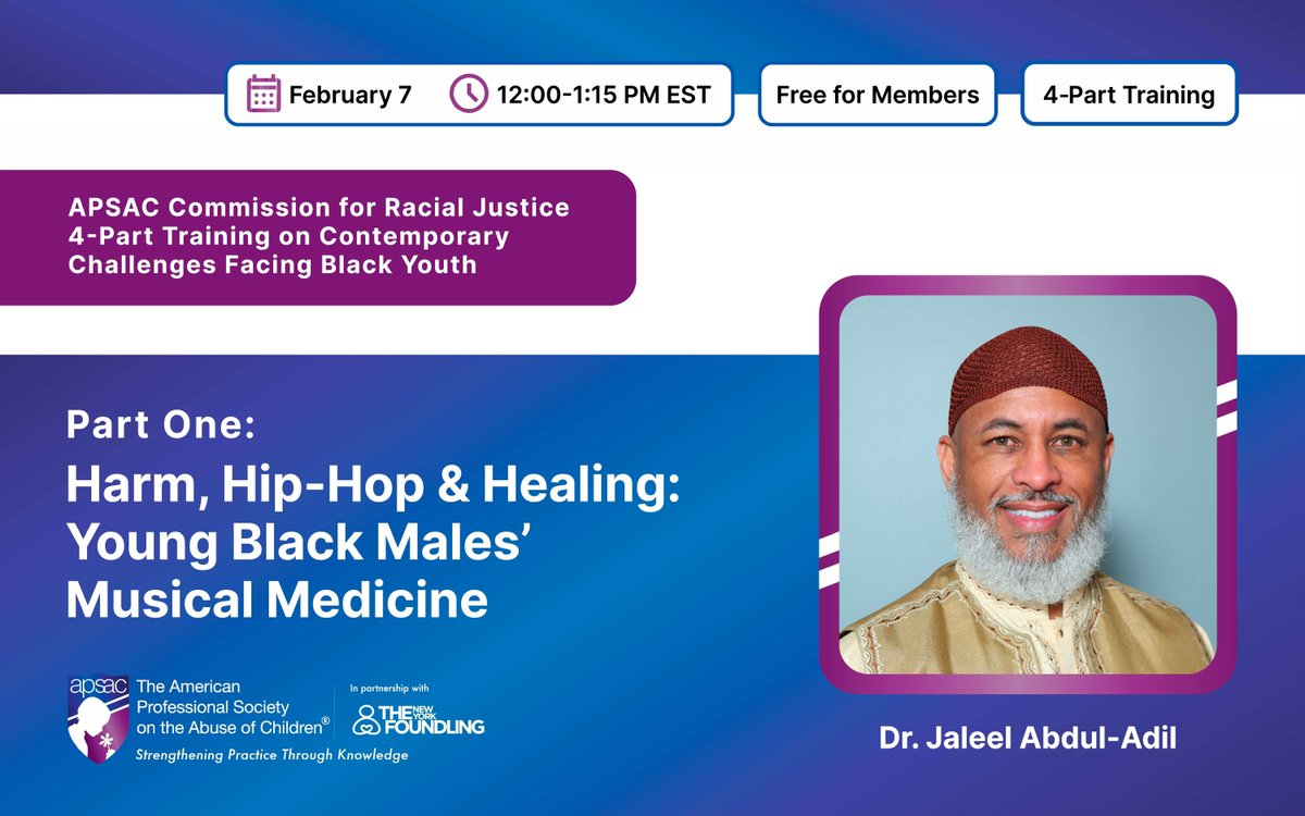 Next week! APSAC Commission for Racial Justice 4 Part Series Begins February 7th! Register Now! ⬇️ buff.ly/3Umablf #APSAC #TheNYFoundling #StrengtheningPracticeThroughKnowledge #CommissionforRacialJustice