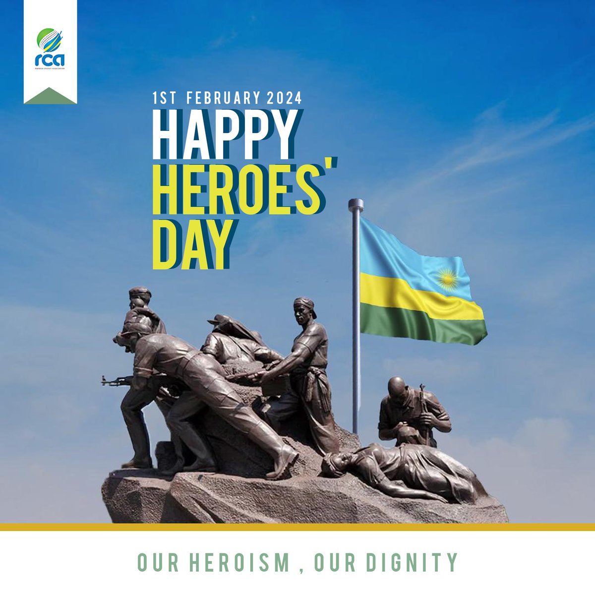 RwandaCricket's tweet image. Happy  Heroes&apos; Day Rwanda ✨
&quot;Our Heroism, our Dignity&quot;
#HeroesDay2024