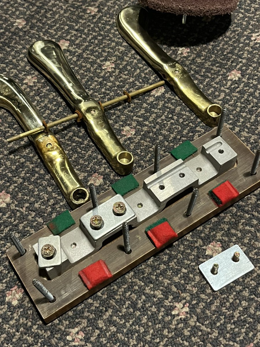 evanaustinauthr's tweet photo. Nerdy #dayjob post:
Brought this #grandpiano pedal in to be straightened. Found it to be cast brass, learned how to anneal brass so it can be bent (heat to glowing, quick-cool in water bath, then pound or press), fixed it, reinstalled it. Feeling super.
#howitworkswednesday 🤷🏼♂️ https://t.co/6KNy4OCXlO