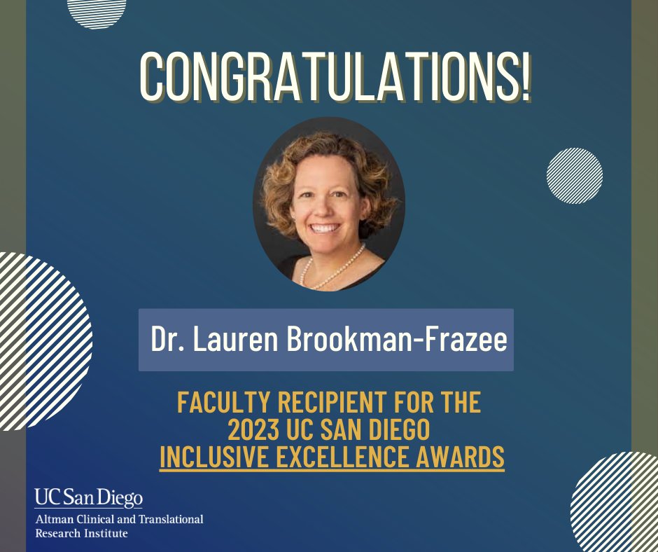 ucsdactri's tweet photo. 🎉 Congrats Dr. Lauren Brookman-Frazee, DISC Director of Education and Training, on winning the @UCSanDiego 2023 Inclusive Excellence Award! 🏆 Your commitment to equity, diversity, and #inclusion is inspiring.
Thank you for embodying #UCSD Principles of Community! 👏 #ACTRIDISC https://t.co/tj3HcaNaP8