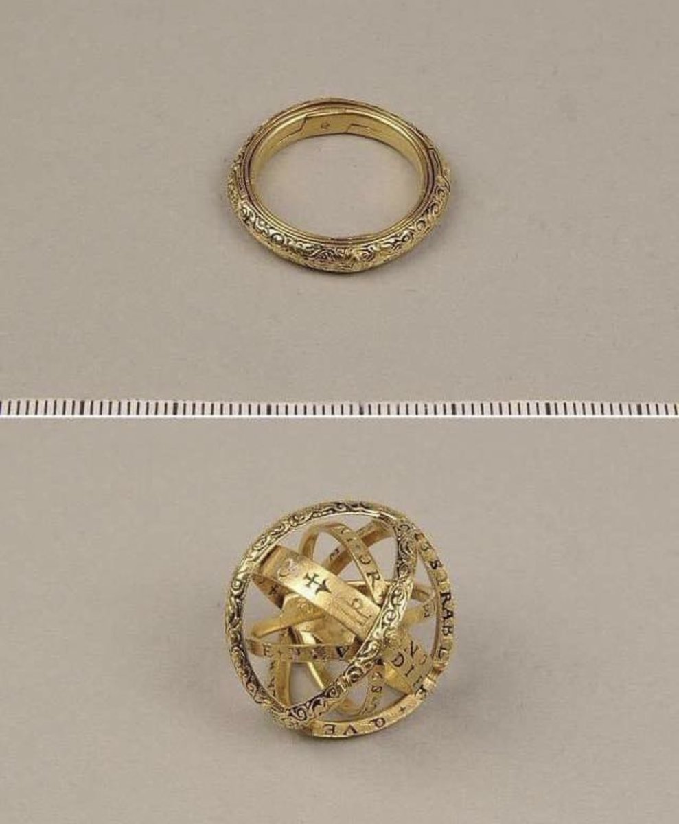 A 16th Century CE, ring that can be unfolded into an astronomical (armillary) sphere.