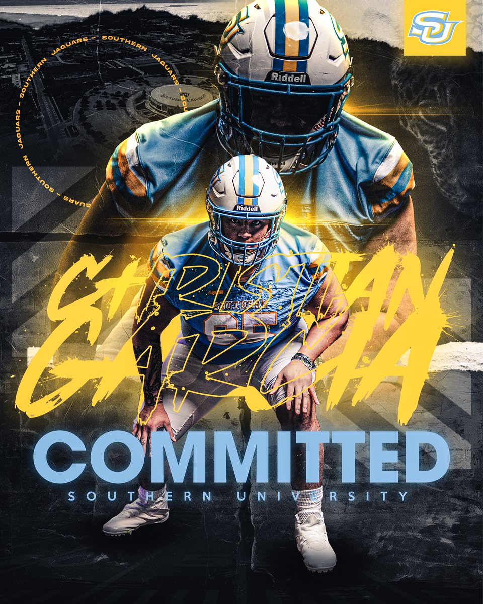 After talking with my family and coaches, I am committing to Southern University! Geaux Jags!🐆