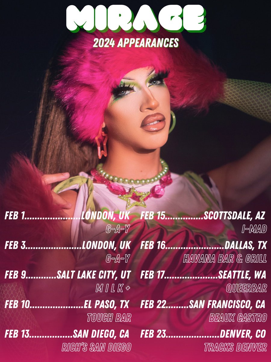 Heyyyyy I got some February dates locked in! If I’m in your city make sure you step out and are ready to party with the Diva ✨💚🔥🎉💞👑🦄🤪