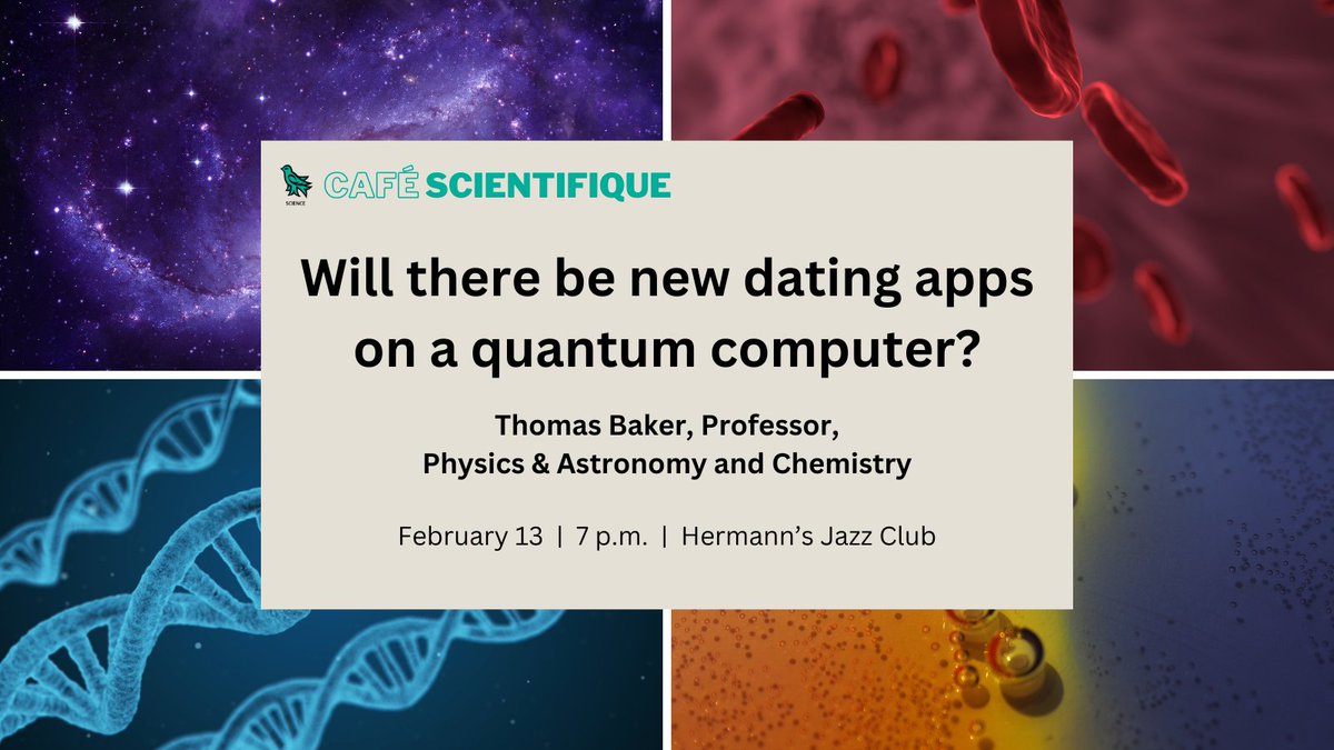 You're probably familiar with an electronic computer...but what about a quantum computer? What's all this talk of 'quantum' even about?! Come to our next Café Scientifique event and find out! Tuesday, Feb. 13 | 7 p.m. | Hermann's Jazz Club Details 👉 ow.ly/OrQW50Qwzis