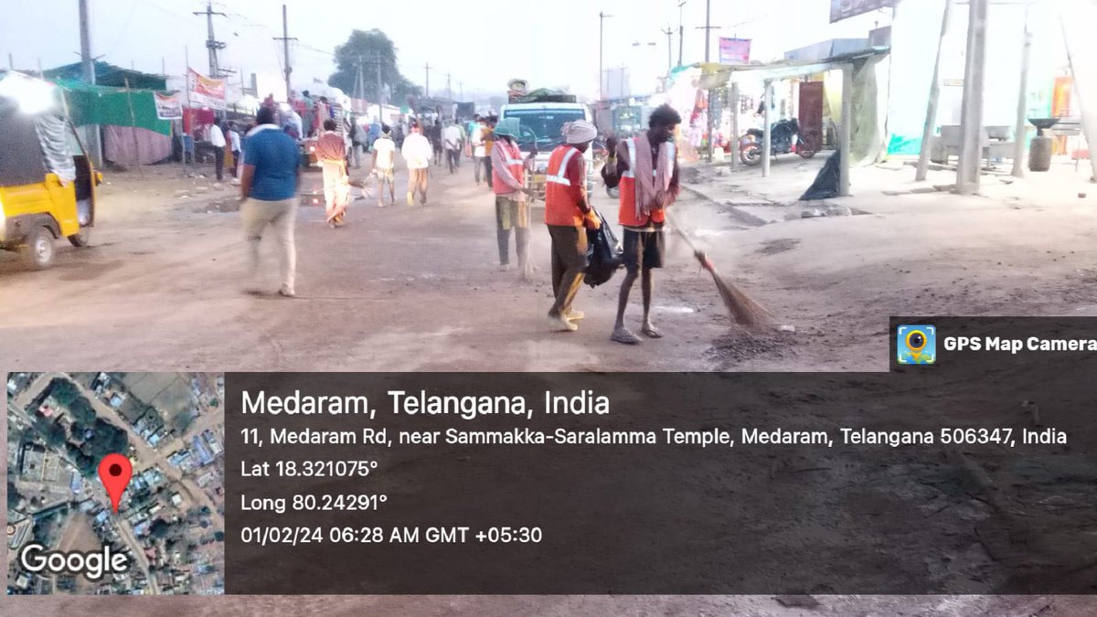 DPONALGONDA's tweet photo. Respected @CollectorMulugu instructions special  sanitation/ cleaning  in medaram @revanth_anumula @seethakkaMLA @Bhatti_Mallu,@PonnamLoksabha @UttamINC @cprrd_ts  @KMuraliSurekha @mpponguleti @TelanganaCMO @TelanganaCS @aclbmulugu @KomatireddyKVR @TSSBMG @aclbmulugu @sbmgmulugu https://t.co/Wn3CgixnV0