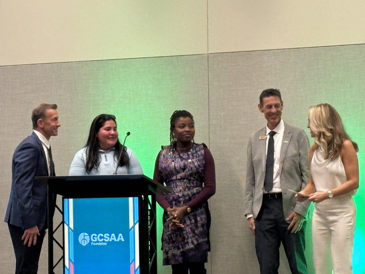GCSAA (@gcsaa) on Twitter photo Nancy Cienfuegos (@CienfuegosN1), Alan MacCurrach Award Jr. recipient, and Olayemi Ojeokun (<a href="/OOlayemiTurf/">Olayemi Ojeokun</a>), Larry Powell Scholarship recipient, are recognized at the GCSAA Foundation/Government Affairs Reception. #GCSAAConference Nancy Cienfuegos (@CienfuegosN1), Alan MacCurrach Award Jr. recipient, and Olayemi Ojeokun (<a href="/OOlayemiTurf/">Olayemi Ojeokun</a>), Larry Powell Scholarship recipient, are recognized at the GCSAA Foundation/Government Affairs Reception. #GCSAAConference
