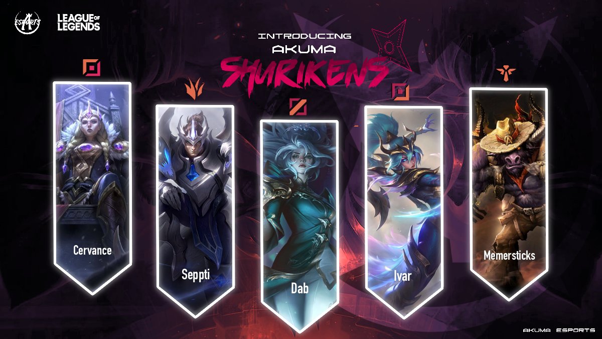 ANOTHER ONE

Introducing the Scimitars - our @TitanEsportz Conquerer League roster!
😈Cervance
😈<a href="/Seppti_/">Jack</a> 
😈dab
😈<a href="/ravster49/">IVAR</a>
😈<a href="/Memersticks/">Bradley</a>

Come cheer them on in their first match against <a href="/IcebornEsports/">Iceborn eSports</a> Chaos! #AKMWIN

📺:twitch.tv/seppti