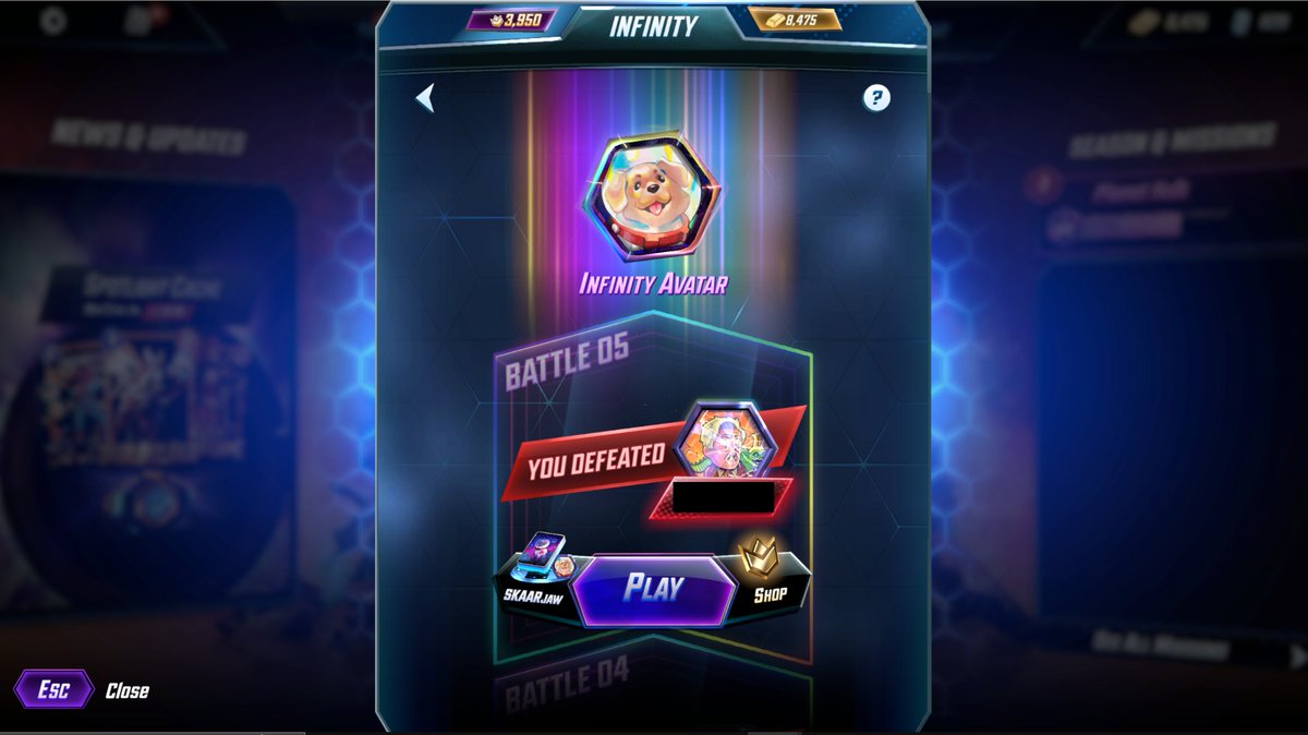 blutrane's tweet photo. ♾ Claimed my infinity avatar of the season 💫

🐶Thanos Lockjaw is well-suited to the meta and a comfy pick for me
🎨Rian's Cosmo Avatar is 😍#KeepItCosmo 

🙌 It was great having @ZombiesGoNomNom and @BadPlayerHS along for the ride to help keep the mood relaxed https://t.co/70sFrO7mAf