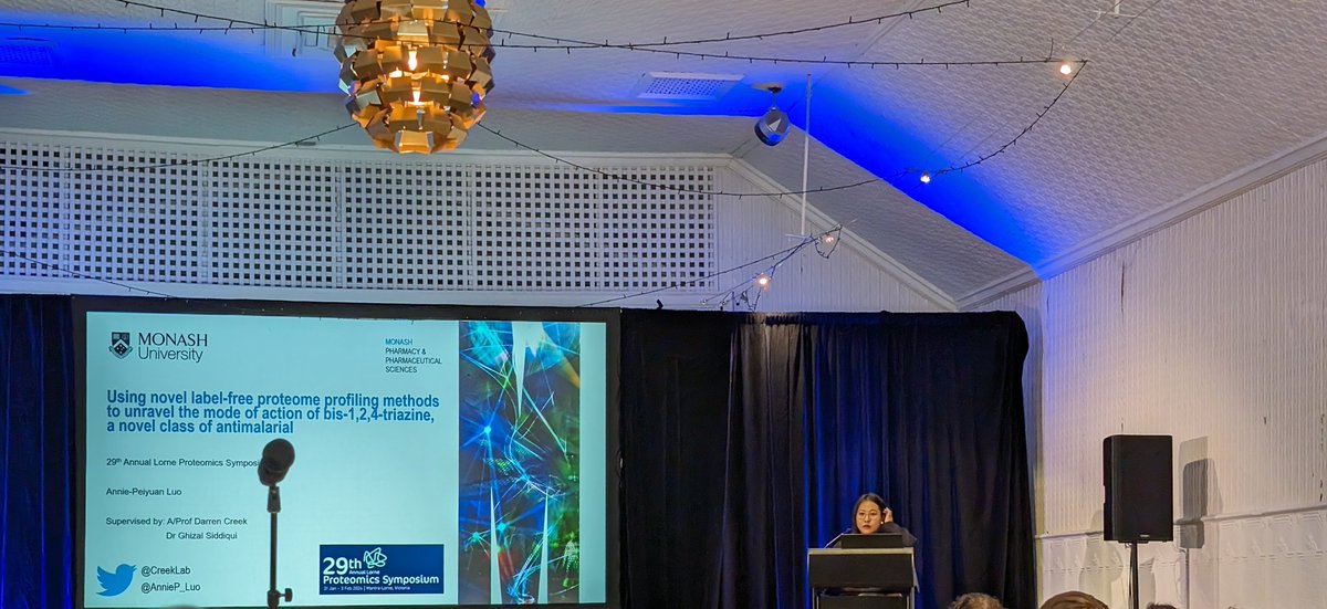 <a href="/AnnieP_Luo/">Annie Luo</a> giving a lightning talk at <a href="/LorneProteomics/">Australasian Proteomics Society</a> <a href="/CreekLab/">CreekLab</a> <a href="/MIPS_Australia/">Monash Institute of Pharmaceutical Sciences</a>
