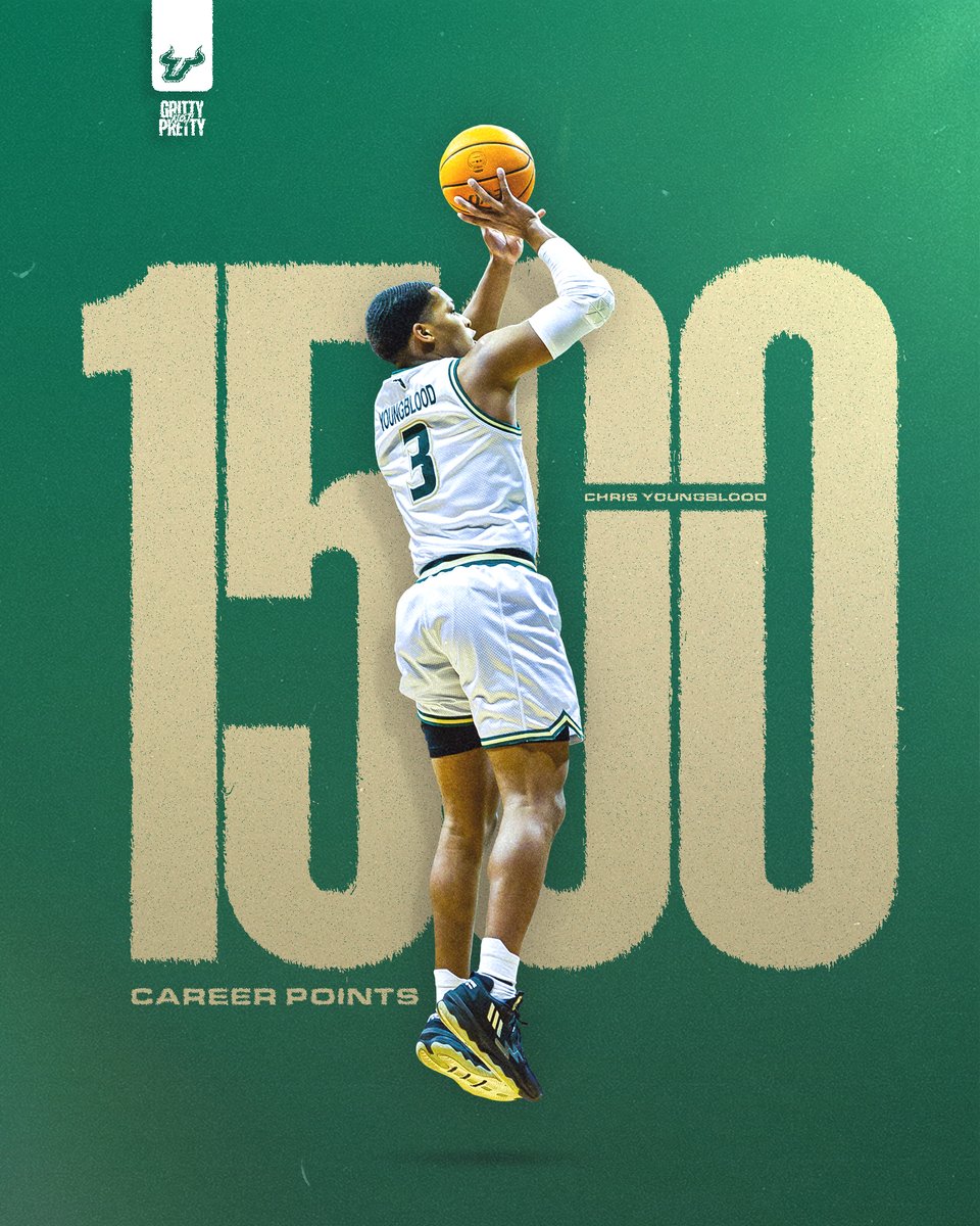 With the last basket by @Youngbloo2Chris passes 1,500 career points!! #HornsUp🤘| #EDGE