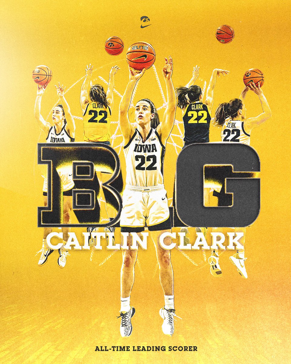 The Big Ten’s All-Time Leading Scorer! @CaitlinClark22 x @B1Gwbball #Hawkeyes