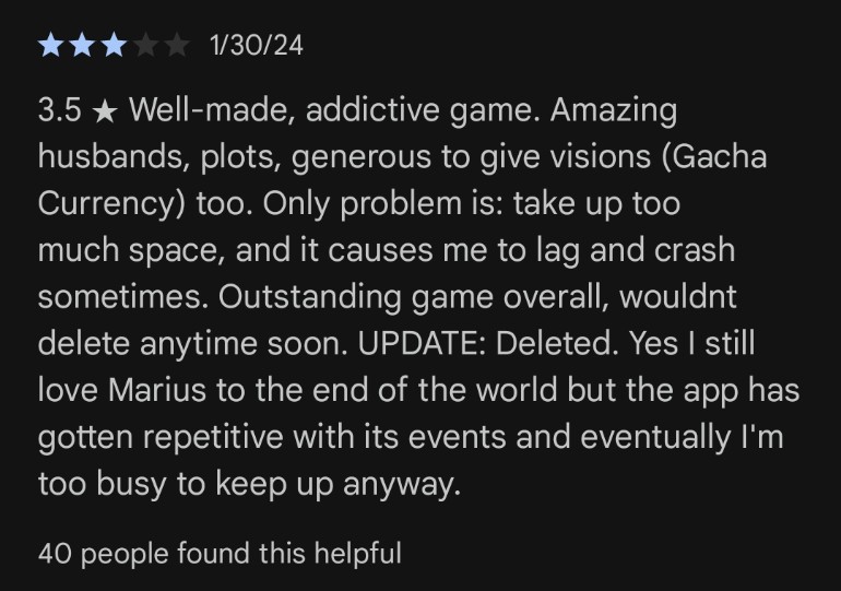 shiisaw's tweet photo. was curious on the reviews of ToT on playstore &amp; it seems like lots of people share the same sentiments about its issues. 

What's so insane to me is that they've replied saying they "took note of the feedback" but clearly they aren't doing anything about it. https://t.co/xsbdfYmDH6