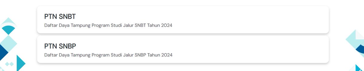 fazzledazzle_'s tweet photo. daya tampung PTN 2024 sudah bisa di cek di sini guys! 🤩👇🏻
SNBP : https://t.co/2dFqZyDCCq
SNBT : https://t.co/RHPlTjbuGM https://t.co/s105WP81UY