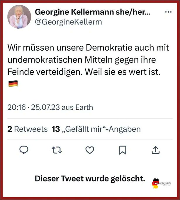 @GeorgineKellerm Sie sollten sich etwas zurückhalten. 

#NiemalsVergessen