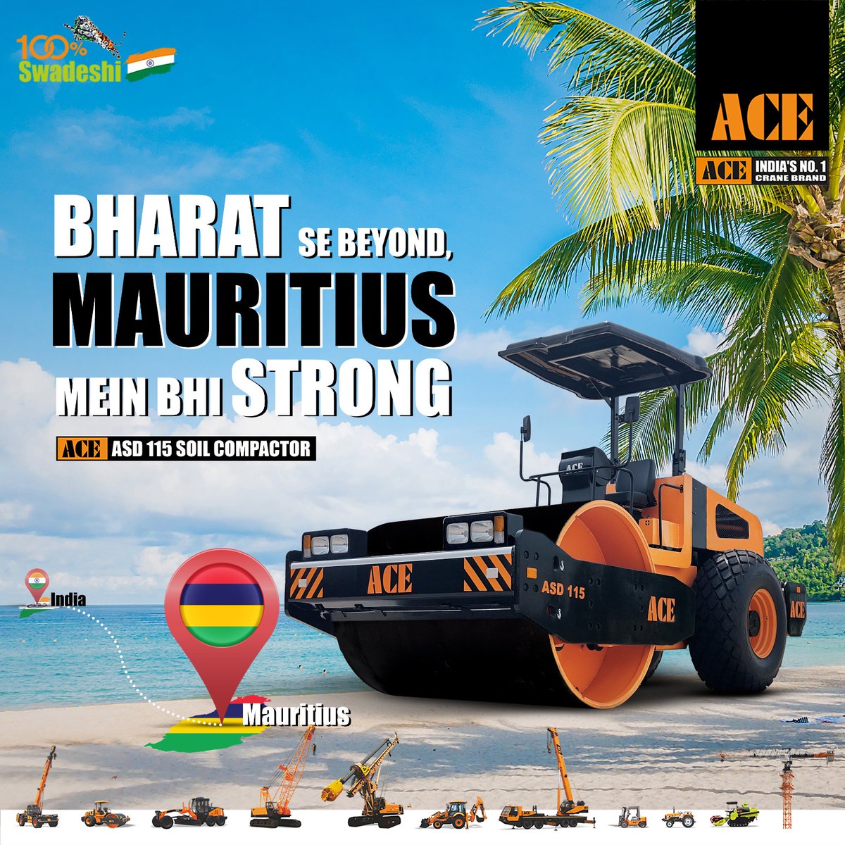 AceCranesIndia's tweet image. ACE Soil Compactor engineered for efficiency, durability, and superior performance.
#ACE #AceCranesIndia #compactor #AceCompactor #AceASD115 #soilcompactor #roadequipment #roadconstruction #construction #AceEquipment #highwayconstruction