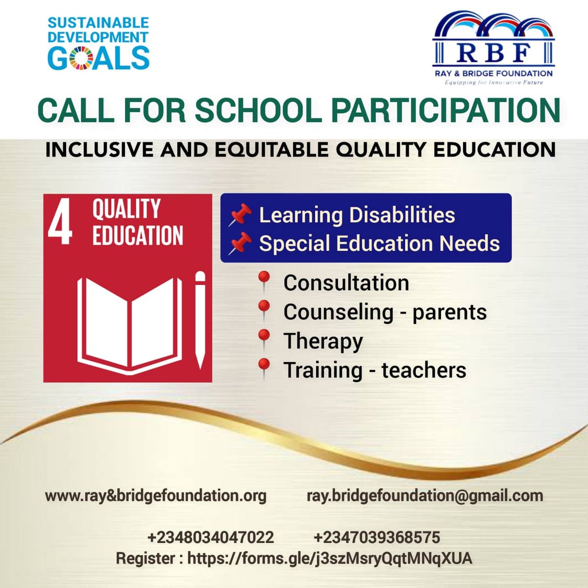 iyayi_'s tweet photo. *#FOR SCHOOLS ONLY*

Register with the link

https://t.co/pbbG0JLllw

#SDGs #sdg4 #inclusiveeducation #specialeducation https://t.co/voBpN8gwMn