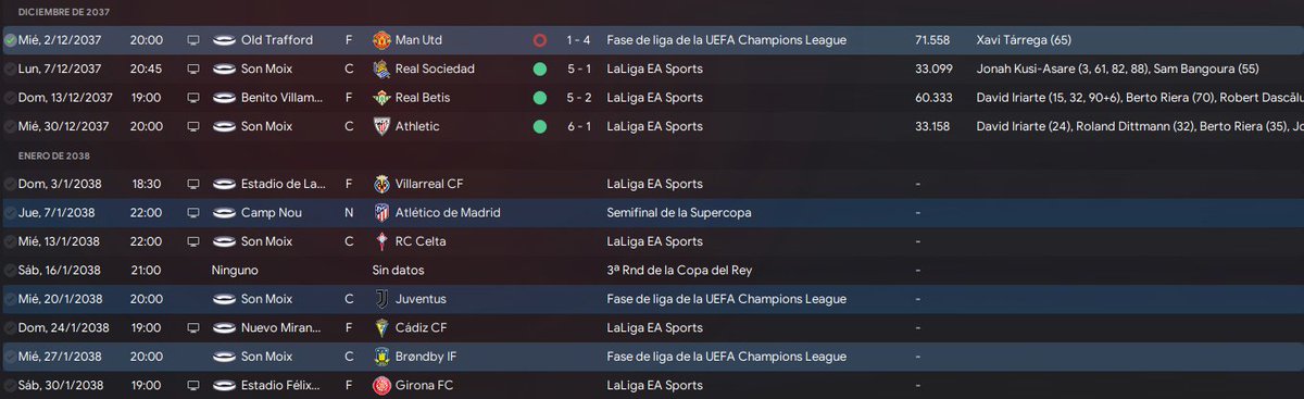 pedrojd99's tweet photo. Diciembre 2037 🗓 | Vamos de menos a más ya que empezamos el mes con otra derrota en manchester ante el united.

En liga conseguimos ganar todos los puntos y seguiremos intentando competir la liga a pesar de lo difícil que está.

#FM24 #Rcdmallorca ⚫️ 🔴 https://t.co/jw1NVpcr6O