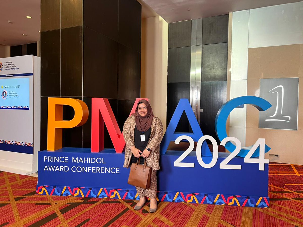 BRACJPGSPH's tweet photo. Wafa Alam, Research Fellow, attended the Prince Mahidol Award Conference in Thailand, 22 to 27 January 2024 where she presented two posters from ARISE at the conference under the sub-theme “Decolonising Global Health”.
Learn more: https://t.co/DLY0UQmRqM
#publichhealth #research https://t.co/XlaivjOTgK