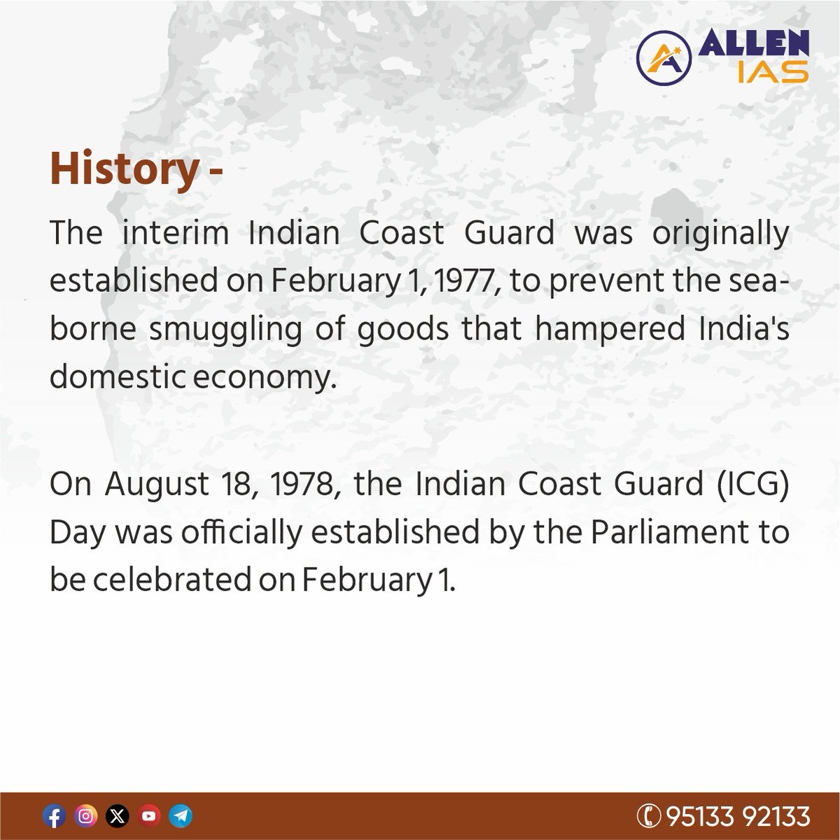 👉🏻 Saluting the Guardians of our Seas on Indian Coast Guard Day – Courage, Commitment, and Coastal Security. 🌊⚓

#IndianCoastGuardDay #indiancoastguard #coastguard #maritime #maritimesecurity #upscexam #upscpreparation #economiczone #upscmains #civilservices #indiannavy