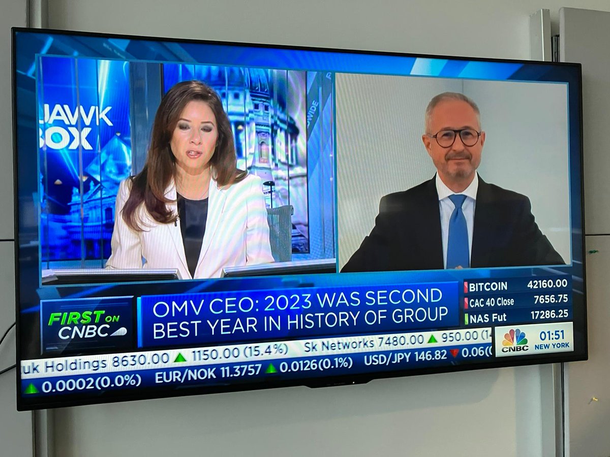 CEO Alfred Stern now live at @SquawkBoxEurope on the #OMV 12m/23 results  #omvresults