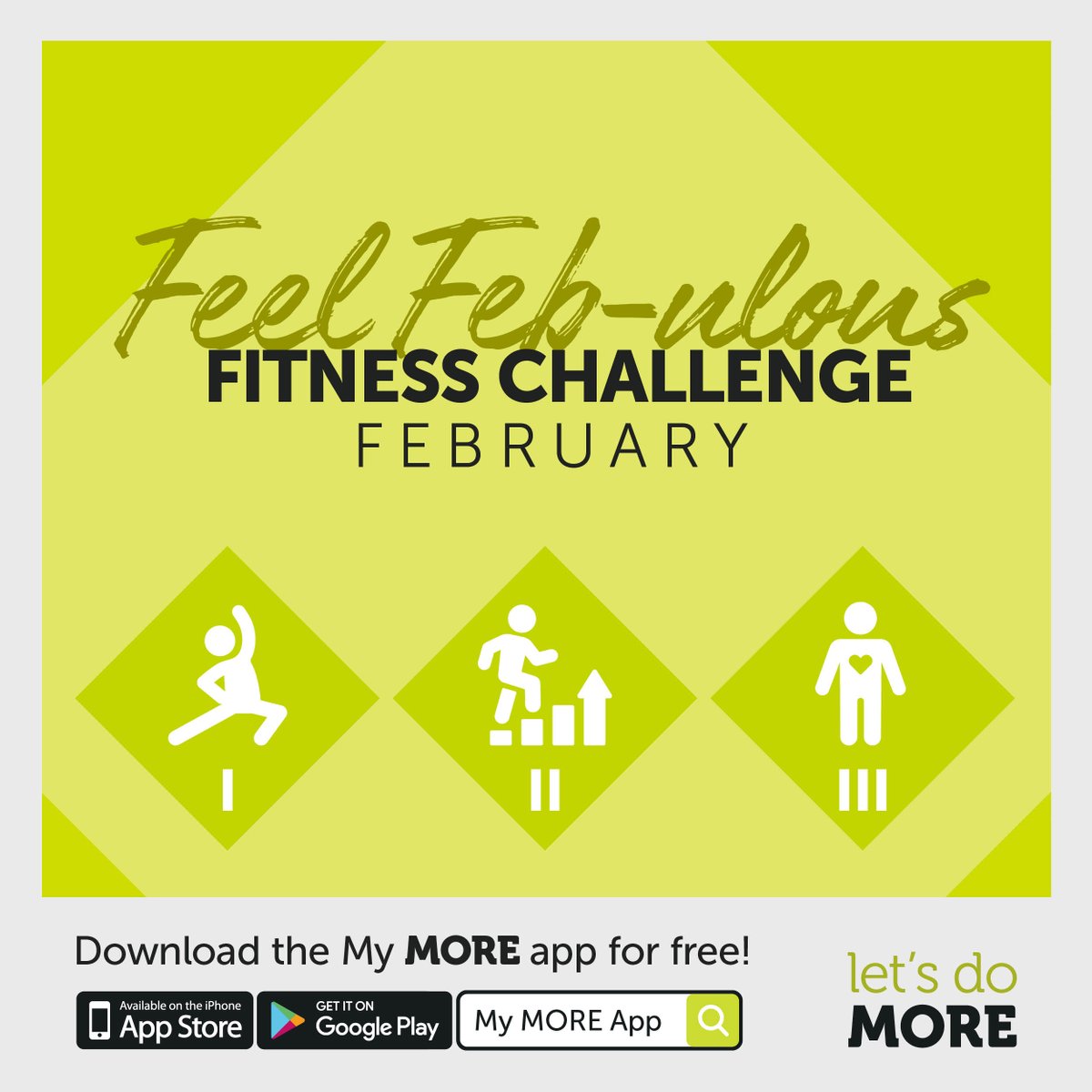 Can you complete our Feel Feb-ulous Fitness Challenge, designed to give your body a little bit of self-love ✨ Find the challenges in the Progress tab on your My MORE App. Haven't got the app? Download it here: morefitness.app #workout #fitness #fitnessmotivation