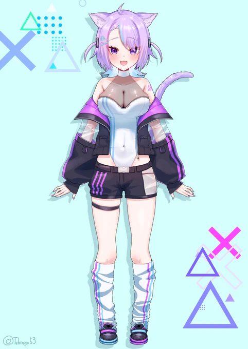 #おかゆ新モデル透け×サイバーポップな感じ 