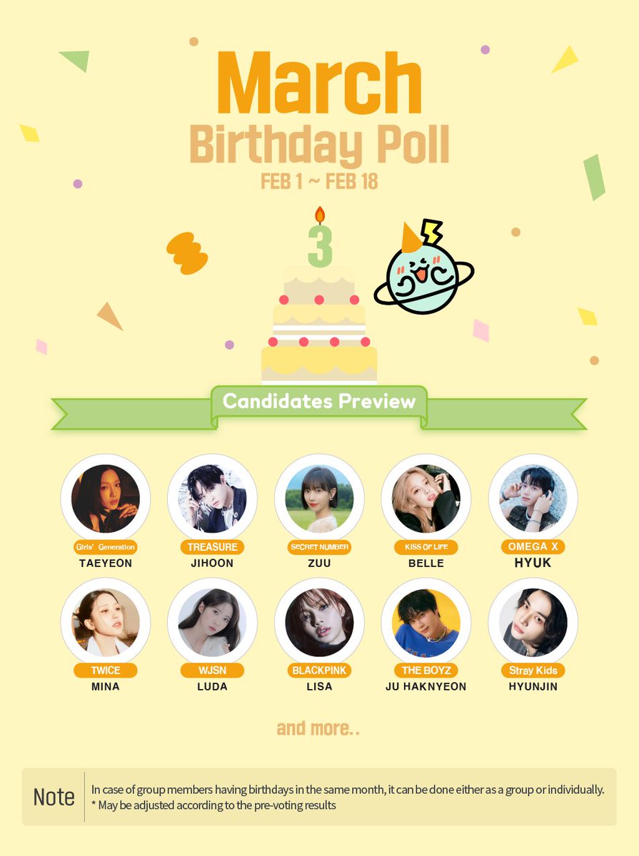 fantoo_official's tweet photo. [📢] March #BirthdayPoll

#FANTOO birthday poll is now OPEN!
Join without watching any commercial ads and send #BirthdayAD for your bias🎁

Period : ~ Feb 18 23:59 KST
Site : FANTOO APP

📱https://t.co/DvP730TkhA

#팬투 https://t.co/uuBplXcv6v