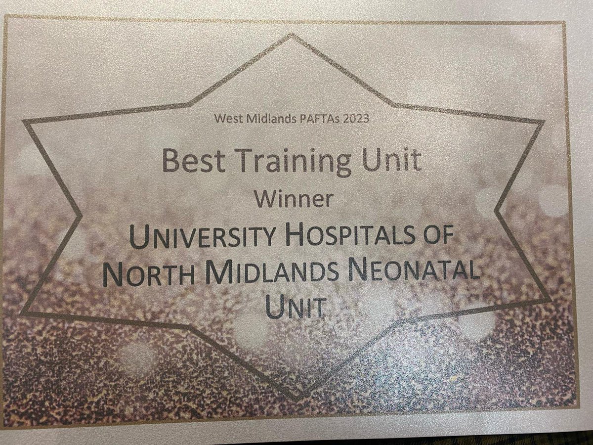 Proud WINNERS❤️🎉🎊 @UHNM_WCCSS @UHNM_NHS Winner 🥇🎉🤩 UHNM NNU Best Training Unit in the West Midlands PAFTA's 🎉🎉🤩 Winner 🥇🎉🤩 Lucy Preston Best AHP Proud nominees 🤩 Julia Uffindell Jyoti Kapur Sharon Turnock Rizma Moosa Georgia Dennehey @DonnaJBrayford @GacekLaura