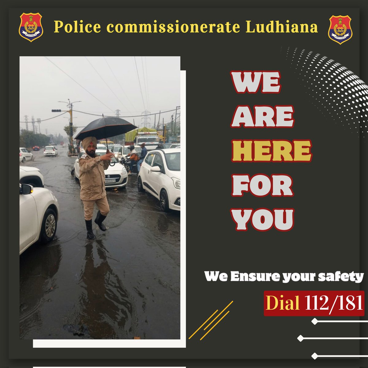 Ludhiana_Police's tweet image. Neither the Rain stops 🌧️ , Nor us !!
Ludhiana Police is diligently working to ensure the safety of the public and maintain a smooth flow of traffic amidst the heavy rainfall.

#DutyFirst 
#AlwaysAtYourService
 #PunjabPolice