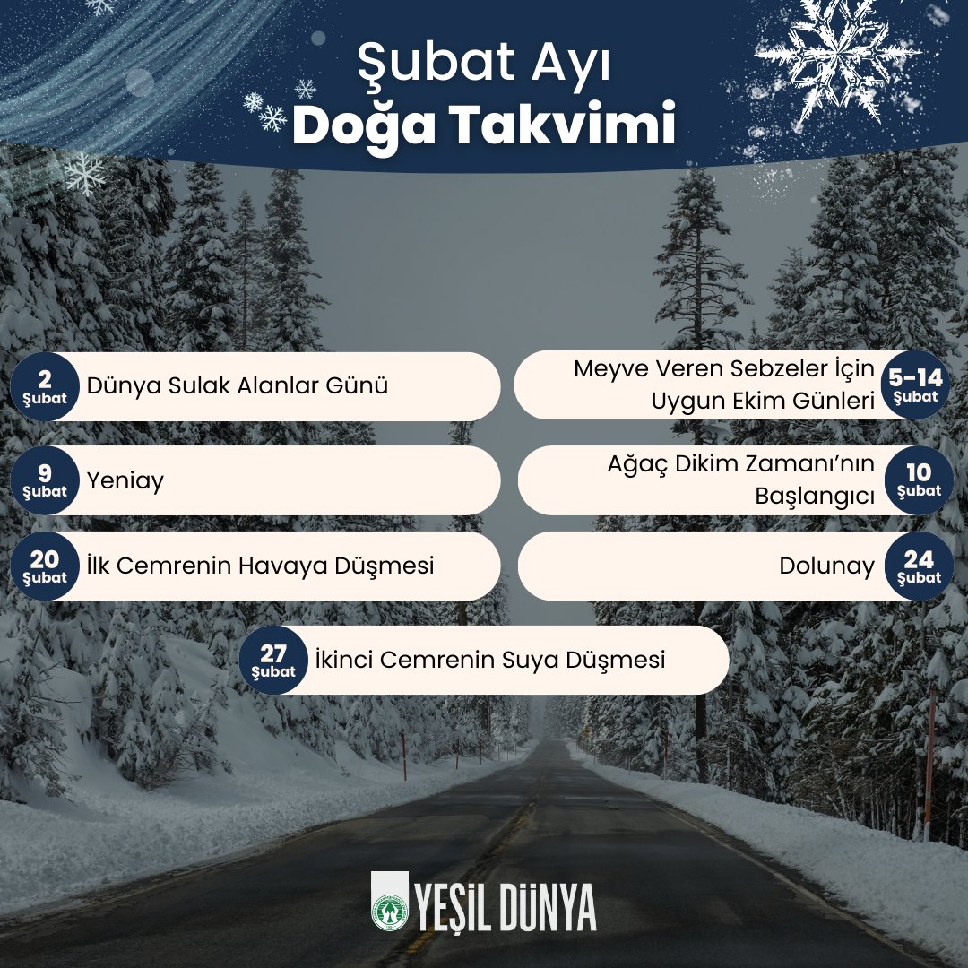 📅 Şubat Ayı Doğa Takvimi 💚

#doga #dogatakvimi #subat #subatayi #yesildunya