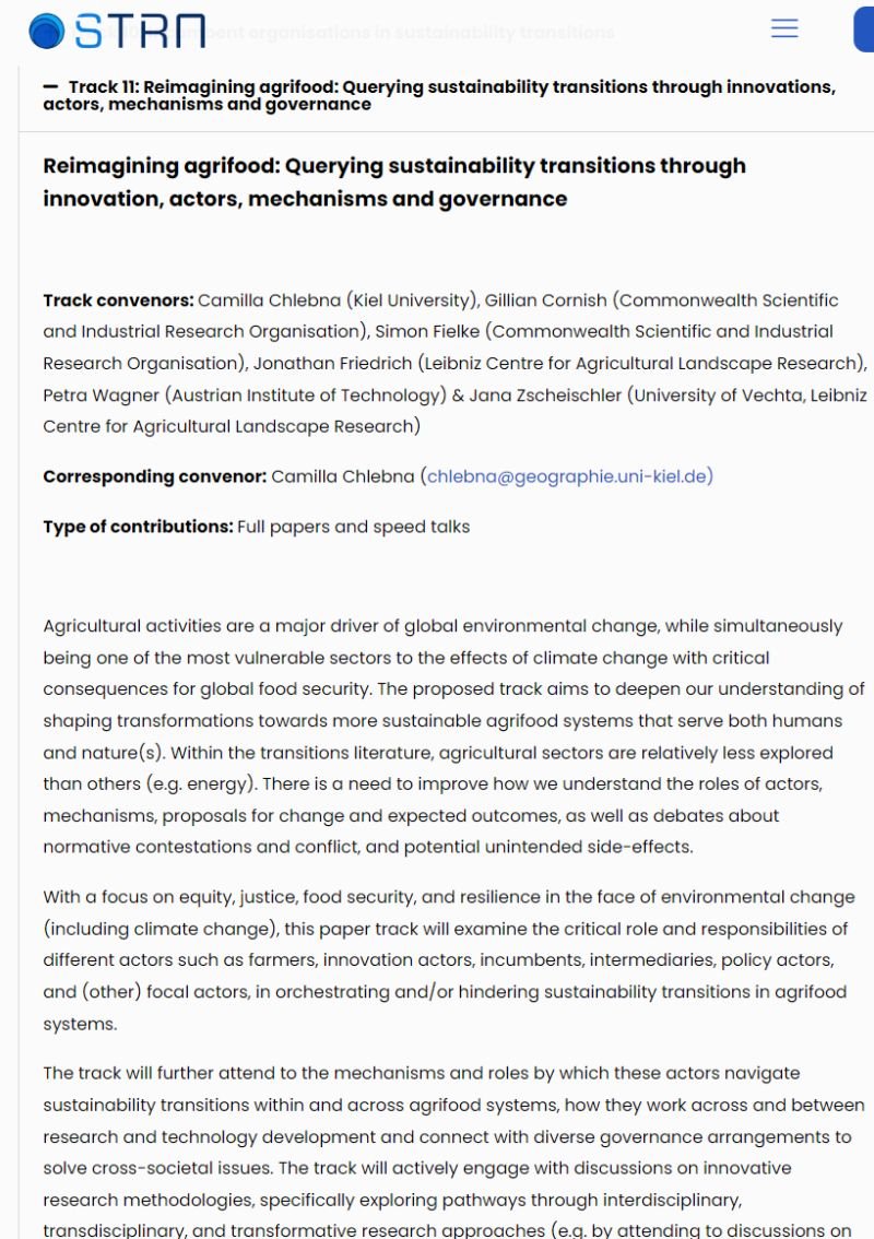 📢 Call for abstracts! The 15th International Sustainability Transitions Conference #IST2024 is happening in Oslo, Norway. Take a look at Track 11 if you're interested in #agriculture #foodsystems and #sustainability #transformations in diverse contexts.