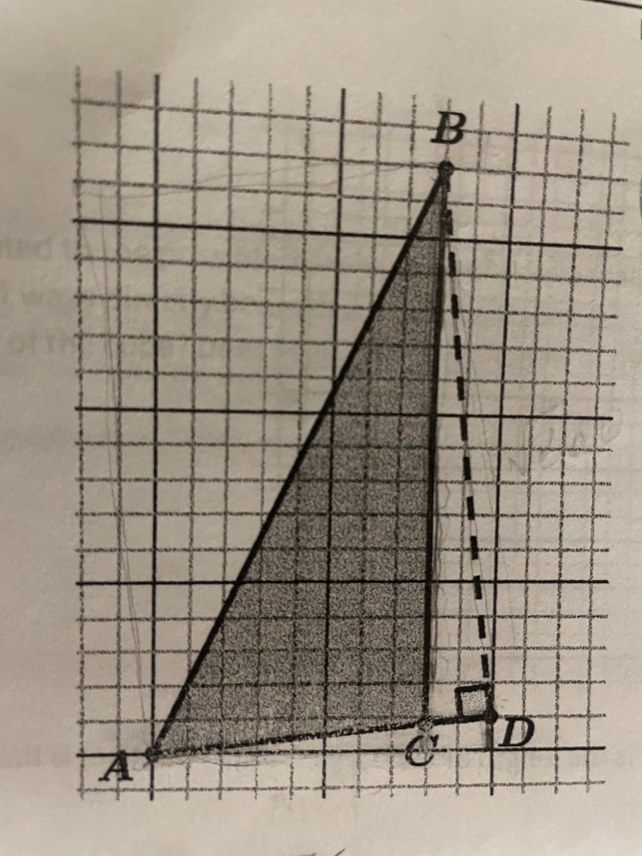 Ran into this vexing math problem while my wife was prepping to teach an advanced high school math class.

Find the area of the triangle ABC.

Can you solve it?