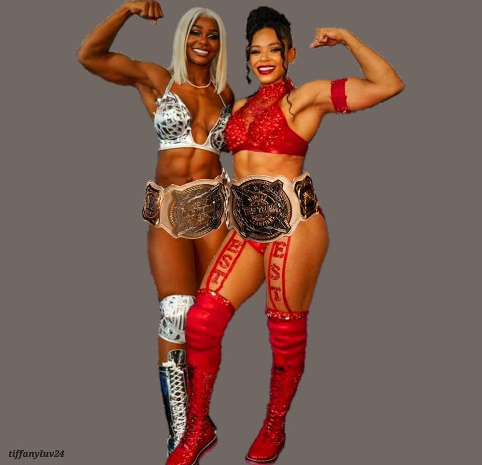 Kingshock's tweet image. Hey @TripleH can we see @BiancaBelairWWE and @Jade_Cargill in a storyline involving this ⬇️ or them along with @TheTrinity_Fatu and create a faction to rival Damage CTRL like when DX and The N.O.D battled