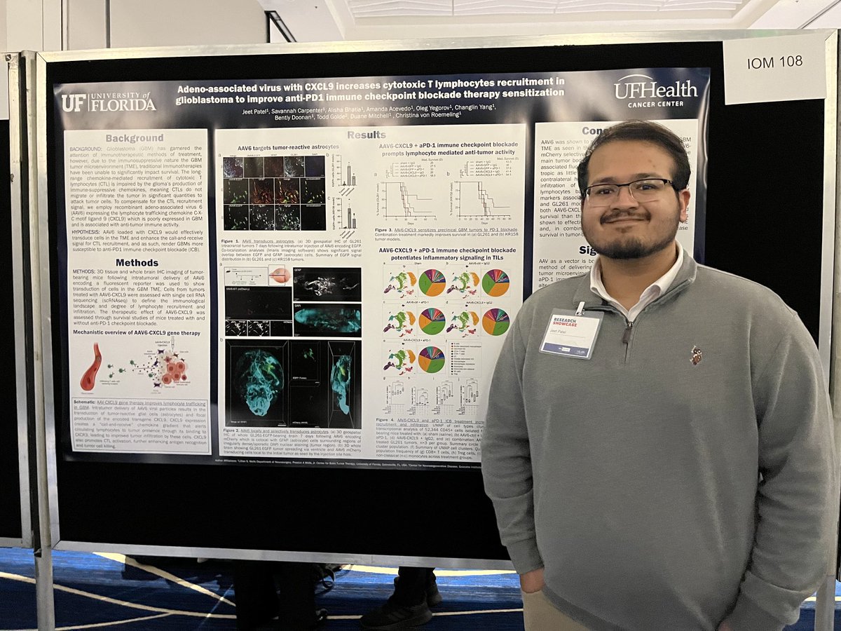 So proud of the team for doing a fantastic job of presenting our most recent research at the UF Cancer Research Showcase! Excellent showing by UFBTIP ⁦@BentlyMd⁩ <a href="/UFHealthCancer/">UF Health Cancer Institute</a>⁩ ⁦@UFNeurosurgery⁩